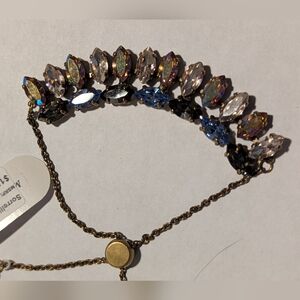 Sorrelli Selvedge Denim Antique Gold Slider Bracelet